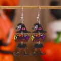 Halloween witch hat and legs earrings featuring creative I SMELL Children print details - Witch Leg Style (12018)
