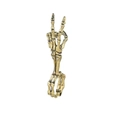Vintage goldener Totenkopf Handring im V-Zeichen mit verstellbarer Öffnung für Herren - Skeletthand V-Form Stil / Antik Gold (DZ-082)