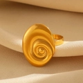 Minimalist gold starfish ring with spiral texture design on elegant beige silk background - Spiral Texture Style (10397) / Gold