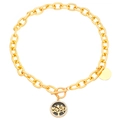 Collana a catena spessa dorata con ciondolo Albero della Vita e chiusura a T bar - Collana Albero della Vita (4884) / Oro-Nero