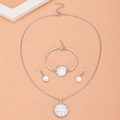 Dreiteiliges silbernes Volleyball-Schmuckset mit Halskette, Armband und Ohrringen - Volleyball-Schmuckset / Silber