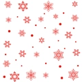 Adhesivo estático navideño con copos de nieve rojos y patrones de puntos decorativos - JD01 Rojo / Rojo