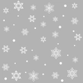Pegatinas blancas para ventanas con copos de nieve sobre un fondo gris neutro - JD01 Blanco / Blanco