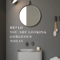 Adesivi murali 3D a specchio acrilico con frase Hello You Are Looking Gorgeous Today moderna - Lettera A / Argento