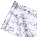 Detail of white marble self-adhesive wallpaper with natural grey and lavender textures - 45*100cm