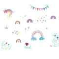 Watercolor rainbow and stars wall stickers for nursery and children room decoration - 30*90CM Layout