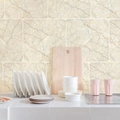 Self-adhesive light beige marble tile stickers for kitchen backsplash decoration - Marble / JF2201 (30*30cm)