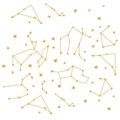 Macro detail of geometric golden constellation wall stickers on a clean white background - 30x60cm Layout