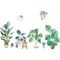 Detail van Scandinavische muurstickers met aquarel kamerplanten zoals monstera en rubberplant - Standaard Stijl