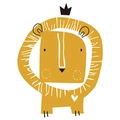 Close-up of Scandinavian style hand-drawn cartoon lion wall sticker for kids rooms - Hand-drawn Lion Style (FX-F09)