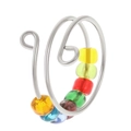 Silver spiral anti-anxiety ring with colorful rainbow beads for stress relief - Silver Spiral Multicolor Beads (01 White Ring Color Beads M-615)