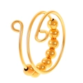 Adjustable golden fidget ring with eight movable beads and a double spiral design - Gold Spiral Gold Beads (04 Gold Ring Round Beads M-614)