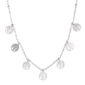 Collana a Y in acciaio inossidabile argento con sette ciondoli albero della vita - Tono Argento (Albero della vita) (K-150)