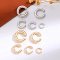 Detail showing 10pcs gold and silver C-shaped ear cuffs in five gradient sizes - 10-Piece Set / Gold And Silver