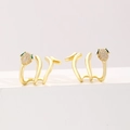 Orecchini a forma di serpente dorati con zirconi micro-pavé e pietre preziose verdi - Bottone Testa di Serpente Spirale (2787)