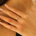 Elegant gold spiral alloy ring with three-layer wrap design for a minimalist stylish look - Golden Triple Spiral Open Ring (18)