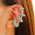 Set di 4 ear cuff placcati oro con cristalli azzurri incastonati per orecchie senza buchi - Orecchini Blu (Set di 4)