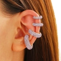 Set di quattro ear cuff a forma di C con strass lavanda e finitura dorata da donna - Orecchini Viola (Set di 4)