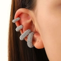 Set di 4 ear cuff argentati con strass bianchi brillanti per orecchie senza buchi - Orecchini Argento (Set di 4)