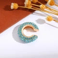 Polsino per orecchio retrò a forma di C dorato con cristalli blu intarsiati - Blu (Singolo-1.9cm)