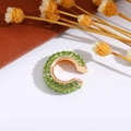 Polsino dorato a C con cristalli verde smeraldo scintillanti in stile retrò chic - Verde (Singolo-1.3cm)