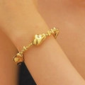 Eleganteres goldenes Armband mit unregelmäßigen geometrischen CCB-Perlen für Damen - Armband mit unregelmäßigem organischem Design (A-926)