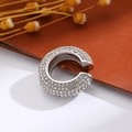 Polsino per orecchio a C in argento con cristalli scintillanti in stile rétro minimalista - Argento (Singolo-2.6cm)