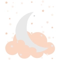 Detail von Mond Stern und rosa Wolke Wandaufkleber für gemütliche Kinderzimmer Deko - Standard-Spezifikation (FX-B47)