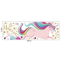 Detailed sheet of unicorn wall decals with rainbow mane and gold star stickers 30x90cm - 30*90CM Layout