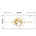 Size chart showing golden moon geometric wall sticker dimensions 60cm by 26cm - 26*60cm