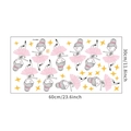 Adesivi murali con ballerine che danzano con gonne rosa e stelle gialle per bambini - Stile Ballerina Cartone Animato (FX-B85)