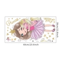 Vinilo decorativo princesa y unicornio con estrellas y medidas 30x60cm para niños - Diseño de 30*60cm