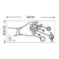 Detail der Wandtattoo Hand mit Planeten Motiv, Abmessungen 58cm x 26.3cm in Schwarz - 26.3*58cm Layout (FX1931)
