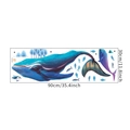 Blue whale ocean wall decal sticker measuring 90x30cm for bedroom wall decoration - 30*90cm