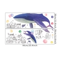 Vue détaillée de stickers muraux baleine violette et bâtiments avec deux planches de 30x90cm - Taille de Mise en Page