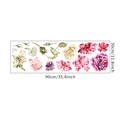Detailed view of watercolor flower wall decals with dimensions 90x30cm for home decor - 30*90cm