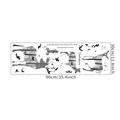 Forest deer wall decal detail showing dimensions and monochromatic tree patterns - 30*90cm