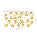 Detailed view of FX-B107 gold glitter crown wall stickers with dimensions 60x30cm - 30*60cm Layout