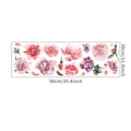 Detailed sheet layout of artistic peony flower wall decals measuring 30x90cm - 30*90cm