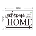 Detailed dimension layout of Welcome Home wall decal measuring 58cm by 39.2cm - 39.2*58cm(FX1929)