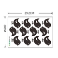 Foglio di 12 adesivi murali uccelli neri in PVC, 29,2x20cm per decorazione d'interni - 20x29.2cm