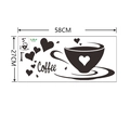 Adesivo murale caffè dimensioni 58x27cm con cuore e testo I Love Coffee - Layout 27*58cm