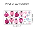 Dettaglio adesivo murale coccinella rosa che mostra il layout del foglio 60x30cm - Coccinella Rosa / Layout 30x60cm