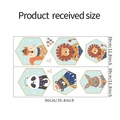 Tabla de tallas detallada de pegatinas de pared de animales de 90cm por 60cm en total - Juego Hexagonal de Animales de Dibujos (FX-C154) / Diseño de 30x90x2