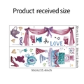 Detailed sheet of watercolor birthday wall stickers with teapots and cake patterns - 30x90cm Layout Specification