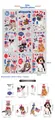 Detailed size specifications for 9-piece USA Independence Day pet static window stickers - Independence Day Pets Theme