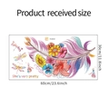 Detail view of colorful feather and dragonfly wall stickers with dimensions 30x60cm - 30x60cm Layout