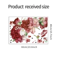 Detail view of red peony and lily wall sticker showing layout size 60cm by 40cm - 40*60cm Layout