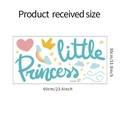 Detailed sheet of Little Princess wall stickers with rainbow and crown elements - 30x60cm Layout