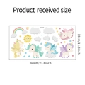 Cartoon Einhorn Wandtattoo Produktblatt mit Maßen 60x30cm für Kinderzimmer Deko - 30*60cm Layout